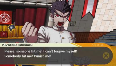 Screenshot of Kiyotaka Ishimaru from Danganronpa: Trigger Happy Havoc.