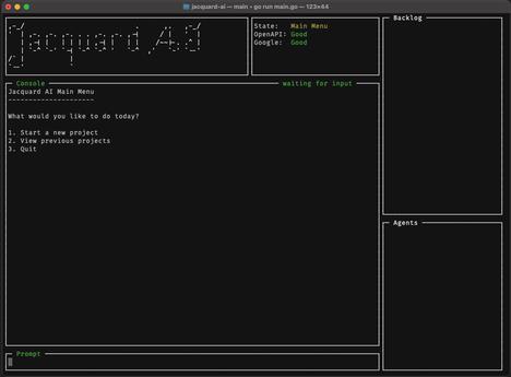 Screenshot of Jacquard AI interface.